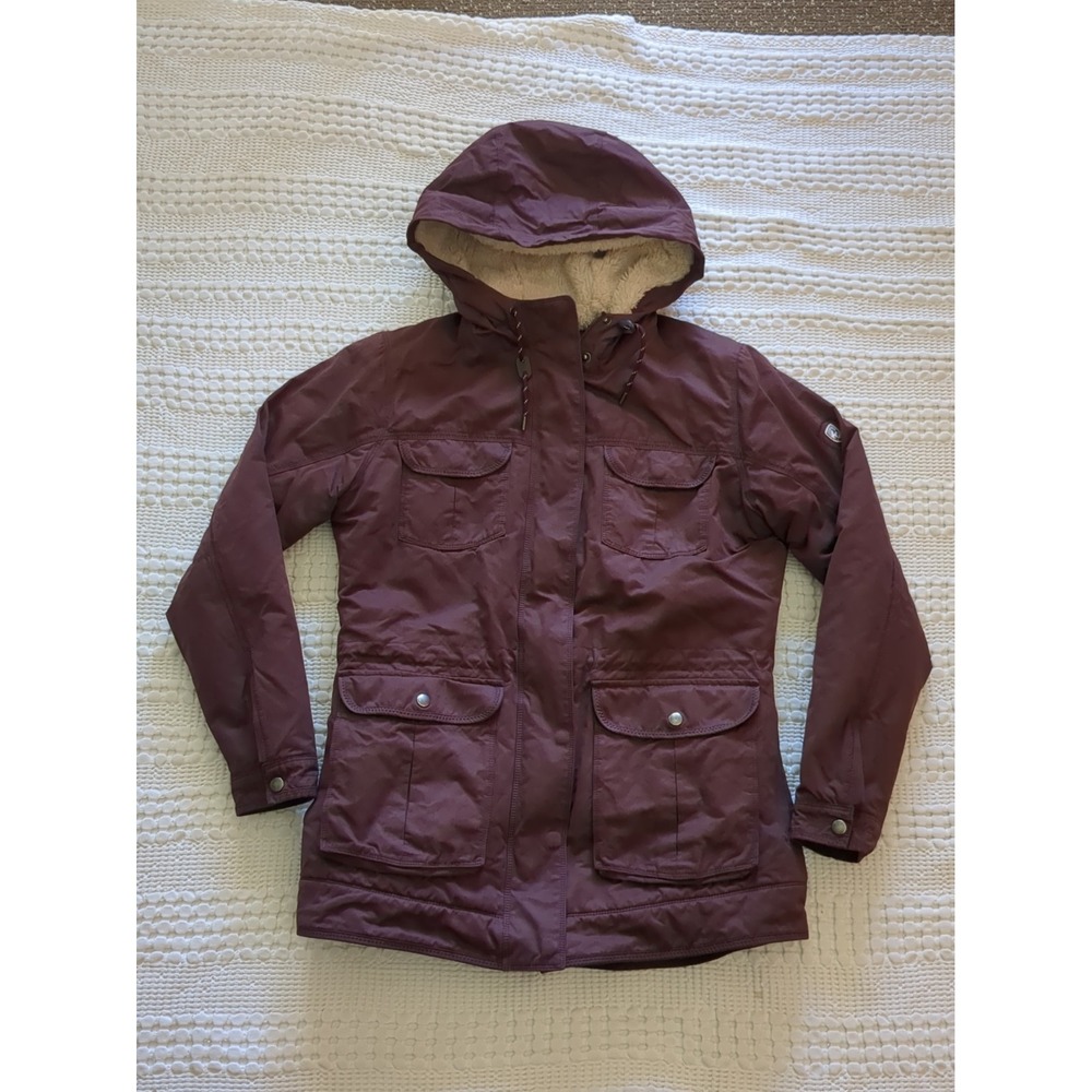 KUHL Fleece Lined Luna Jacket Size Medium Purple Full Zip Snap Hooded